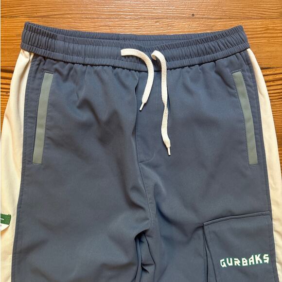 Gurbaks gray ivory color block cargo sweatpants SIZE S - Picture 3 of 5